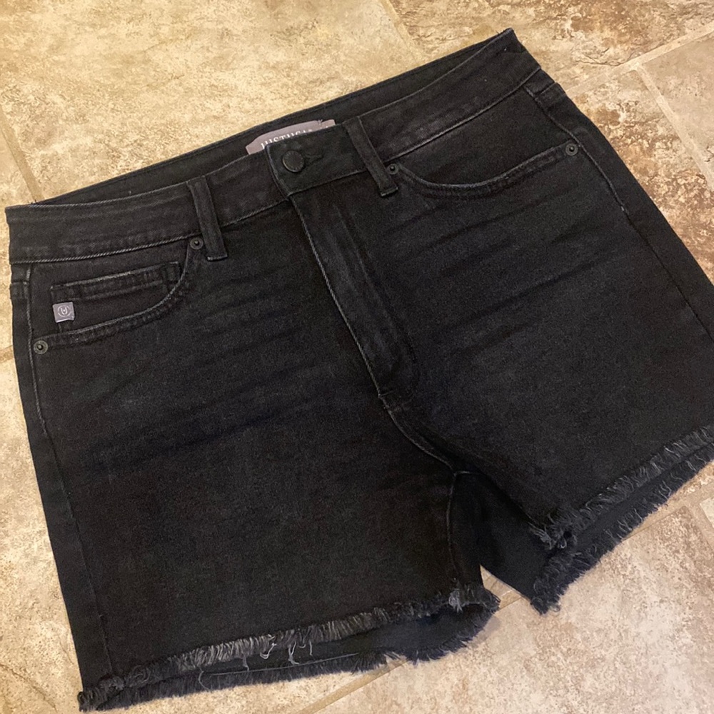 JUSTUSA Black Denim Shorts